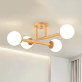 Triangle Interlacing Bedroom Wooden Flush Ceiling Lights - Clowas